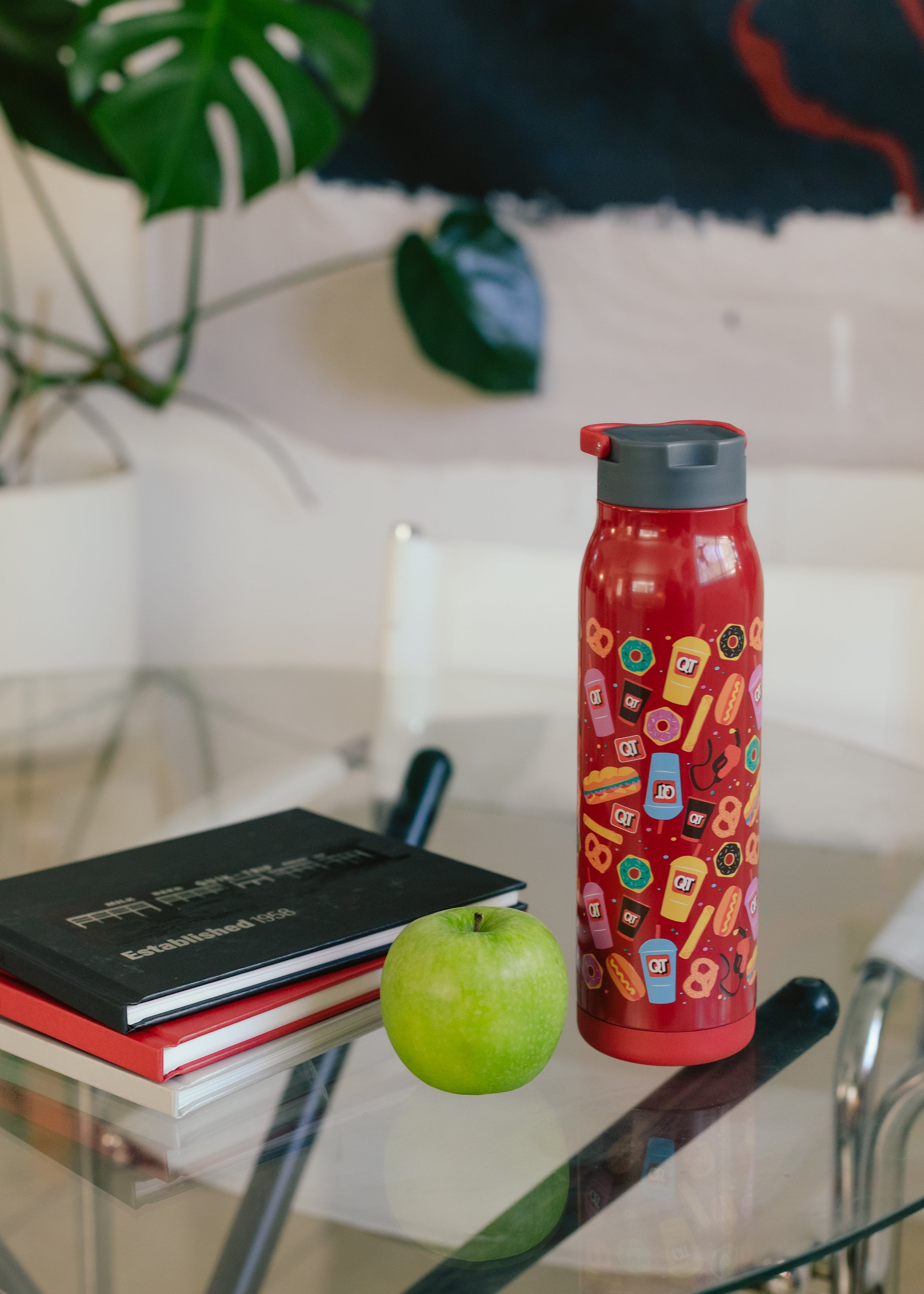 QT Iconic Stainless 32oz Bottle - Red