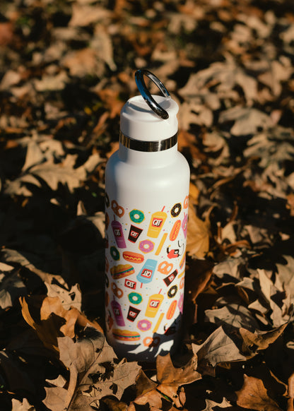 QT Iconic Stainless 20oz Bottle - White