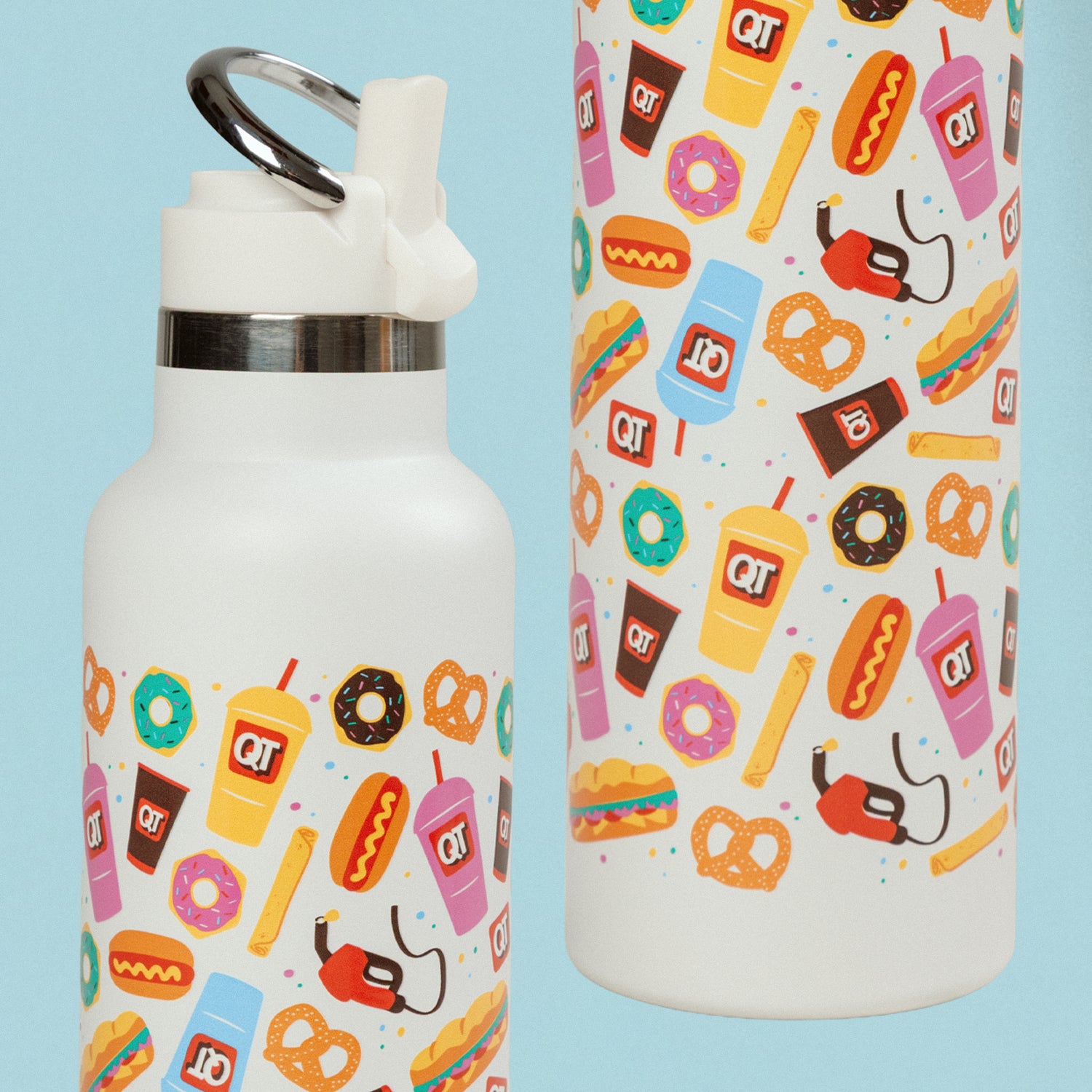 QT Iconic Stainless 20oz Bottle - White