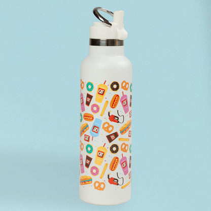 QT Iconic Stainless 20oz Bottle - White