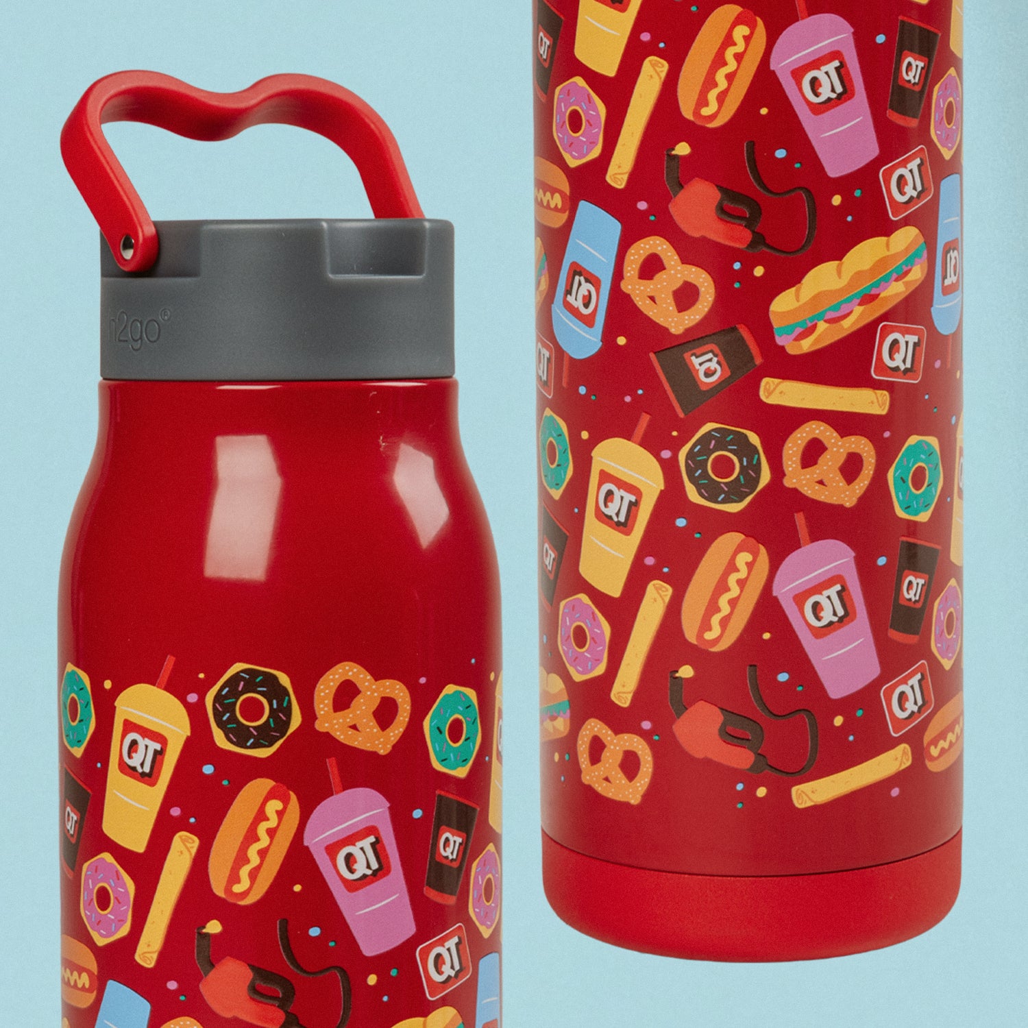 QT Iconic Stainless 32oz Bottle - Red
