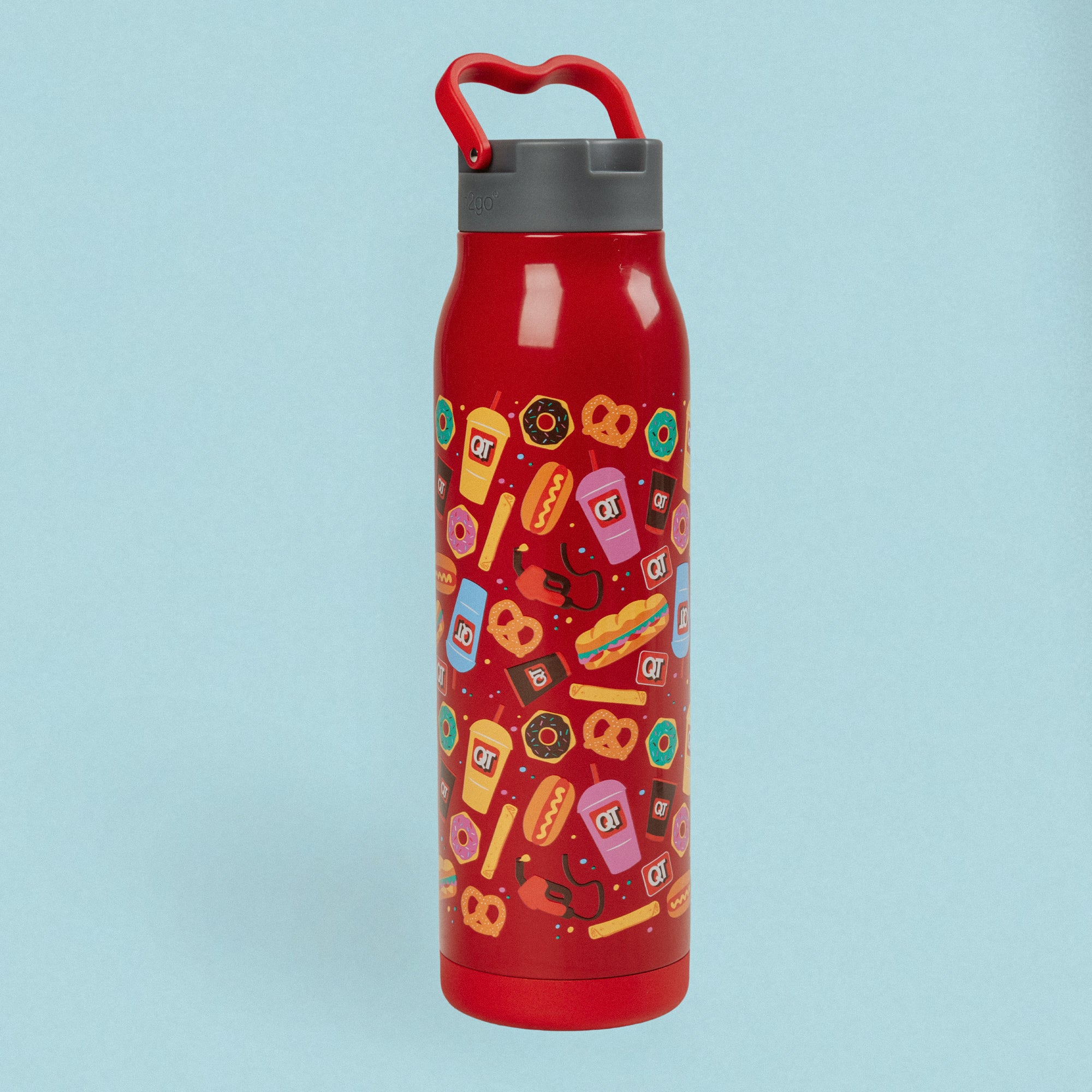 QT Iconic Stainless 32oz Bottle - Red